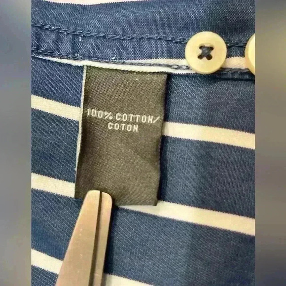 ABERCROMBIE & FITCH Mens X XL Blue & White Striped Button Down - Picture 5 of 6